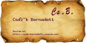 Csák Bernadett névjegykártya
