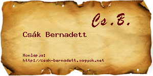 Csák Bernadett névjegykártya