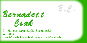 bernadett csak business card